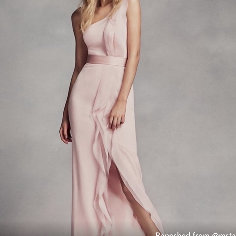 Vera Wang White blush pink bridesmaid dress.
